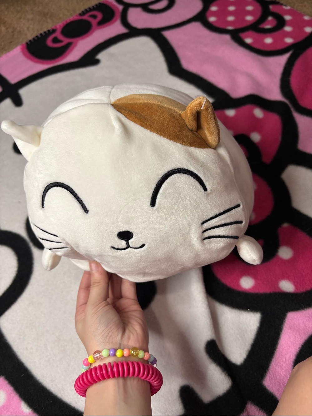 Cutie Buddie White & Brown Calico Cat Plushie Squishy Stuffed Kitty